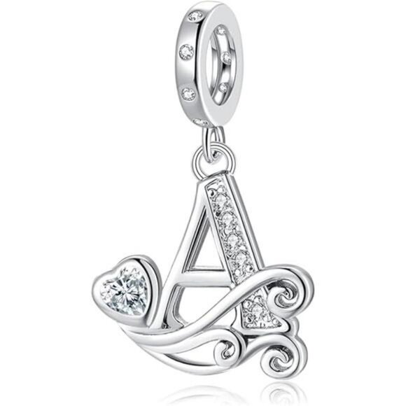 Silver Alphabet Letter Charms Initial Bead Pendant for Pandora Bracelets Jewelry - Picture 6 of 6